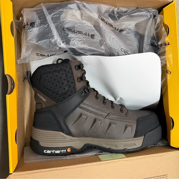 NWB Carhartt 6 Force Men\'s Waterproof Brown Work Boots Size 10.5 main image 9
